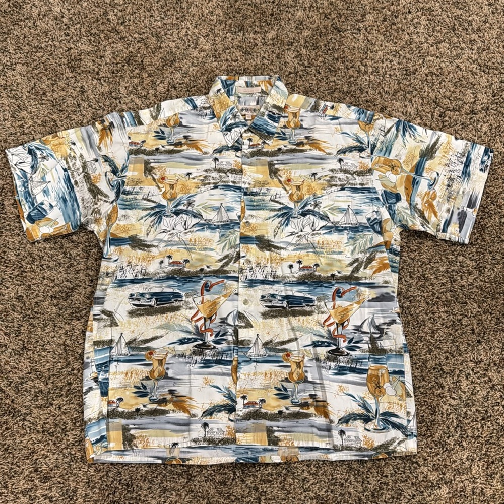 Men’s Campia Moda Short Sleeve Button Up Hawaiian Shirt - Size XL
